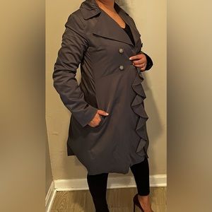 Cynthia Rowley Size Small Gray Overcoat.